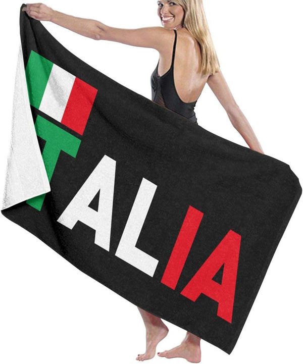 WAYMAY Italian Flag Bath Towel, Bath Sheets, Bath Wrap, Beach Towel, Shawl Bathrobe, Washcloths