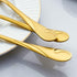 Seeshine Gold Dinner Spoon Set, 7.6-inch Stainless Steel Shiny Gold Table Silverware, Set of 6