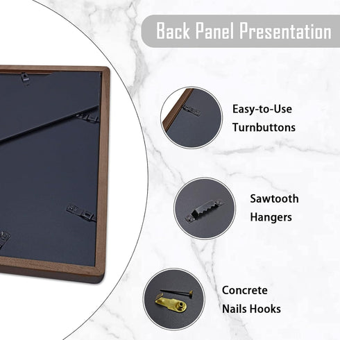 5x7 4x6 Picture Frame with Tempered Glass Walnut Solid Wood Mat for Photo, Handcrafted Natural Wood Frame with Rounded