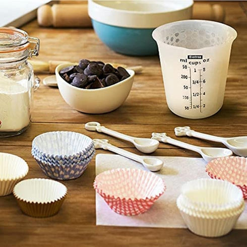 Silicone Measuring Cup for Cooking Silicone Flexible Melting Measure Cup for Butter, Chocolate, Water, 1/2 Cup&1 Cup&2 Cup