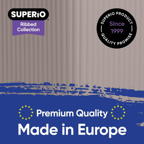 Superio Ribbed Collection - Decorative Plastic Open Storage Bins, Large Taupe (2 Pack), 15 Liter/16 Quart