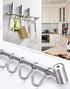 304 Stainless Steel Kitchen Utensil Racks, 15" Wall Mounted with 7 Sliding Hooks Hangers