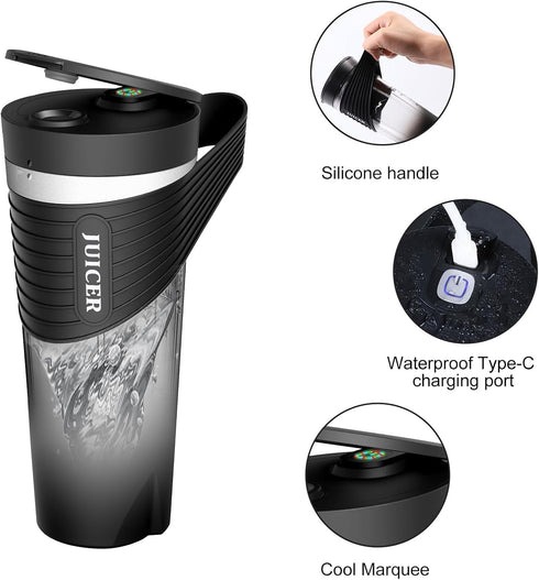 Portable Blender 460ml for Shakes, Smoothie Juice, 4000mAh Type-C Rechargeable Personal Blender
