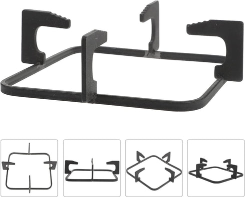 Luxshiny Iron Wok Support, Stove Trivets Wok Burner Rack, Square Gas Oven Accessories