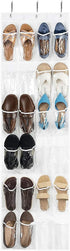 ZOBER Over the Door Shoe Organizer with 24 Pockets - Hanging Shoe Rack for Closet, Pantry Storage