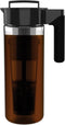 Takeya 2 Quart Glass Cold Brew Coffee Maker for Iced Coffee, Airtight Pitcher, Premium Quality, Black Lid and Handle