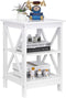ZENY End Table, Sofa Side End Storage Shelf, Versatile X-Design Wooden Side
