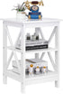 ZENY End Table, Sofa Side End Storage Shelf, Versatile X-Design Wooden Side