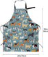 Perinsto Pet Dogs Grooming Waterproof Apron with 2 Pockets, Cute Animal Chef Bibs for Cooking, Baking