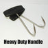 TIHOOD 2PCS T Shaped Meat Hooks, 6 inch Stainless Steel Boning Hooks for Butchering (Black x2)