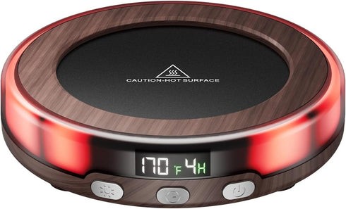 Gaiatop 30W Mug Warmer with Colorful LED Lights, 3 Temp Settings, 2-9Hrs Timer, Beverage Heating Plate for Coffee, Tea