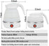 Foldable Electric Travel Kettle - Portable Silicone Collapsible Water Boiler and Tea Pot for Camping, White