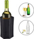 Wine Bottle Chiller, Cooling Gel Sleeve Wrap for Outdoor, Travel, Parties, Black, Pack of 2
