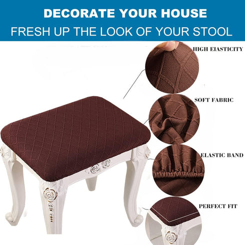 Rectangle,4 Pack Counter ANWUCHEN Stool Covers Stretch Rectangle Bar Stool Covers Elastic Vanity Stool Cover Jacquard