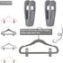 Grey Velvet Clips for Velvet Hangers - 20 PCS Non Slip Clips for Slim Velvet Hangers, Clothes-pins for Grey Hangers