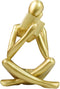 Jinkoozz Gold Reading Women Statue, Thinker Sculptures, Abstract Art Ornament, Modern Aesthetic Figurine