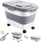 20-30 Lbs Rice Storage Container,Collapsible Food Storage Containers with Rolling Wheel Airtight