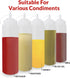 24 oz. 10 Pack 24 Reli. Plastic Squeeze Bottles, | | Condiment Squeeze Bottles for Sauces | Clear w/Tethered Caps |