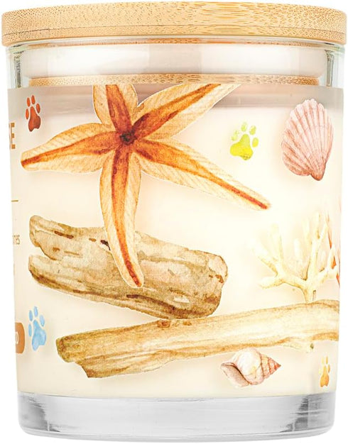 One Fur All 9 OZ Ocean Scented Candle, Clean Burning, Long Lasting Air Freshener for Home - Ocean Driftwood
