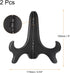 uxcell 2pcs 5" Easel Plate Holder, Wood-like Plastic Folding Display Stand Black for Decorative Picture Frame