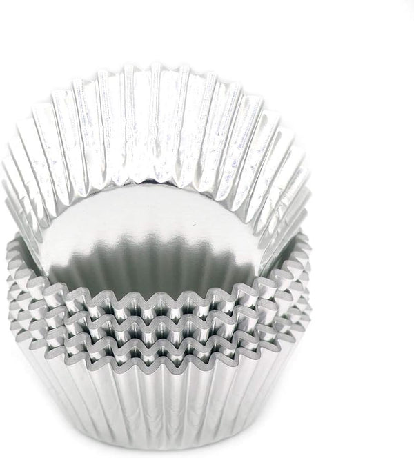 Standard Silver Foil Cupcake Liners - 100-Count Muffin Baking Cups for Party and More
