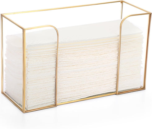 Sumnacon Countertop Bathroom Paper Towel Dispenser Glass Paper Towel Dispenser for Home Bathroom