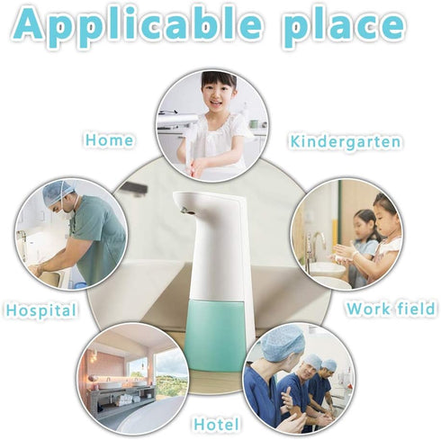LAOPAO Automatic Foaming Soap Dispenser, Hand Free Touchless Countertop Soap Pump for Kitchen & Bathroom, Blue