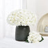 10PCS Silk Hydrangea Heads with Stems, Artificial Flowers for Wedding Party Home Decor (Off White)