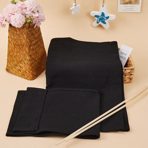 21~16x8~21" GORGECRAFT Directors Chair Covers Canvas Replacement Seat Cover Black Canvas Seat and Back Kit with Wood