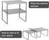 NEX Kitchen Shelf Organizer - Set of 2 Cabinet Shelf Organizer Spice Rack, Stackable Metal, Silver
