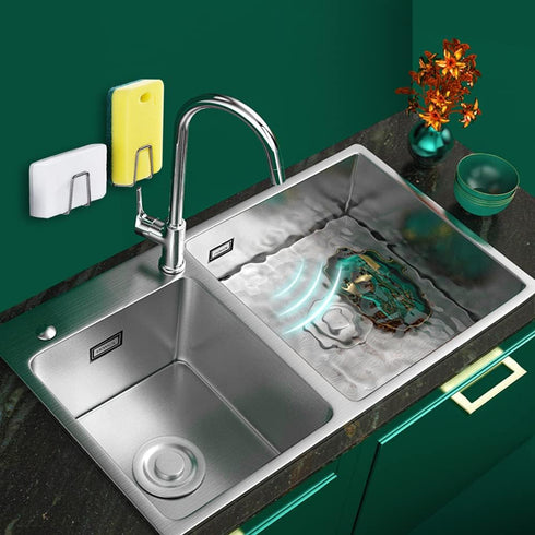 Sponge Holders for Kitchen Sink - Adhesive Stainless Steel Rust Proof Waterproof Sink Caddy, Quick Drying