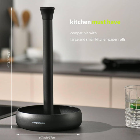 Countertop simpletome Heavy Duty Paper Towel Holder Prevent Kitchen Paper from Unraveling (Matt Black)