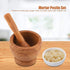 Premium Manual Mortar and Pestle Set, PP Pestle & Mortar Spice Grinder, Kitchen Bowl Smashing Tools (Wood Color)