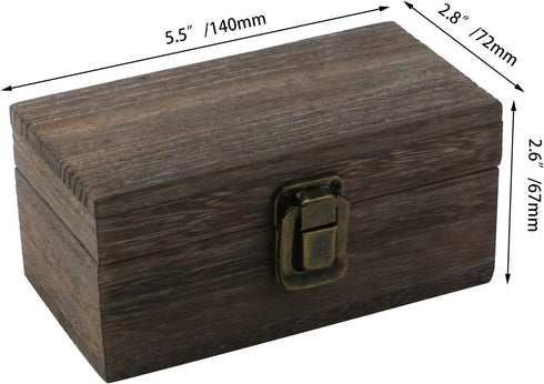 Antique Wooden Box with Hinged Lid and Lock Rectangle Wooden Storage Box Decorative Wood Box for Crafts, Hobbies, Gifts, and Jewelry Box by Tighall