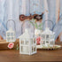 Kate Aspen Rustic Farmhouse Decor, White Candle Holder Lantern, 7.5 Inch, Wedding Decoration, Centerpiece