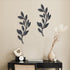 2 style1) OYEFLY Pieces Metal Vine Olive Branch Leaf Wall Decor,Tree Leaf Wall Decor for Living Room (Black