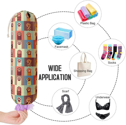 Cat Pattern Grocery Bags Holder, Wall Mount Organizer for Shopping Bags, Perfect for Pet Lovers' Home