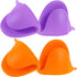 2 Pairs Mini Oven Gloves, Silicone Heat Resistant Cooking Pinch Mitts Potholder for Kitchen Cooking & Baking (Purple