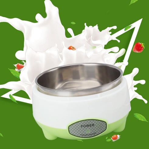 Headerbs Yogurt Maker Machine, Compact Stainless Steel Container for Homemade DIY Yogurt, Green 15W (US Plug 110V)