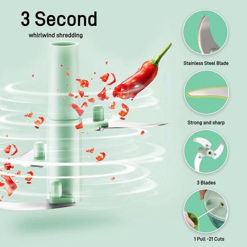 Vegetable Chopper, Manual Food Processor, Veggie Chopper Cutter for Salad, Garlic, Onion
