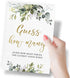 Printed Party Candy Guessing Game - Guess How Many, Greenery, 50 Cards and Sign