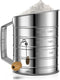 Esvopa Flour Sifter for Baking, Stainless Steel 3 Cup Flour Sifter with Rotary