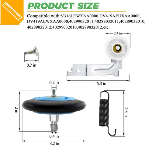 Samsung Dryer Repair Kit Fit for DV42H5000EW/A3 DV45H7000EW/A2 DV48H7400EW/A2 DV42H5200EP/A3 DV40J3000EW/A2