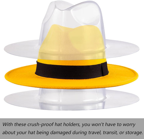 LADYBRO 10Sets Wide Brim Fedora Hat Holder - 360° Protect Hats in Travel, Plastic Cap Mold Protectors