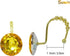 Sunlit Luxury Design Round Yellow Diamond Crystal Gem Bling Shower Curtain Hooks, Rust Proof Metal Rings - 12 Pack