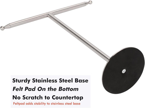 Stainless Steel T-Shape Hand Towel Holder Stand for Bathroom Vanity Countertop, Brushed Nickel Towel Rack