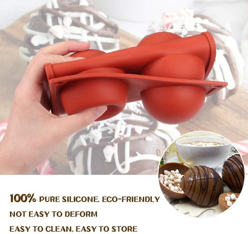Silicone Mould Set of 3 for Hot Chocolate Bomb Dome Mousse Dessert Cake Decorating Tool Baking