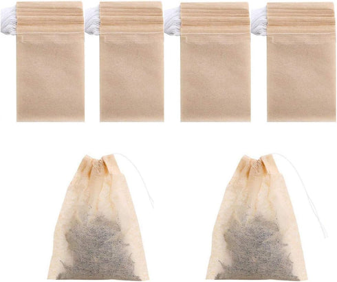 400 Pack Disposable Drawstring Tea Filter Bags, Unbleached Paper Tea Infuser for Loose Leaf Tea