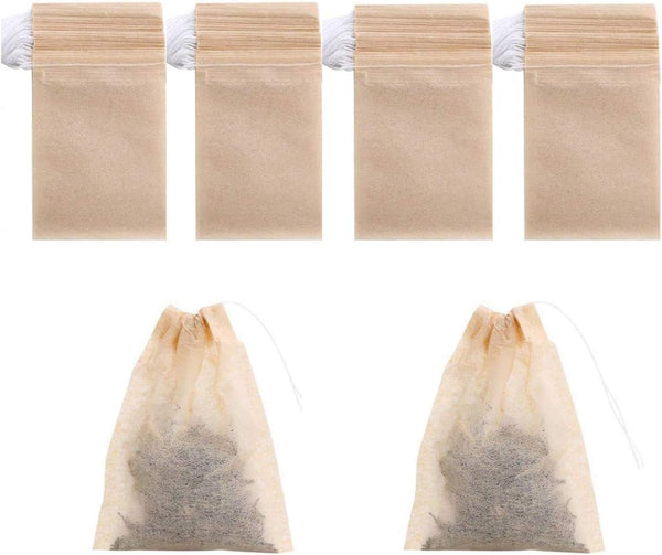 400 Pack Disposable Drawstring Tea Filter Bags, Unbleached Paper Tea Infuser for Loose Leaf Tea