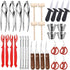 Ymkf Sqqr 32 PCS Seafood Tools Include Crab Crackers, Seafood Scissors,Oyster Knife, Shrimp Deveiner